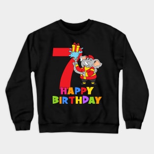 7th Birthday Party 7 Year Old Seven Years Crewneck Sweatshirt